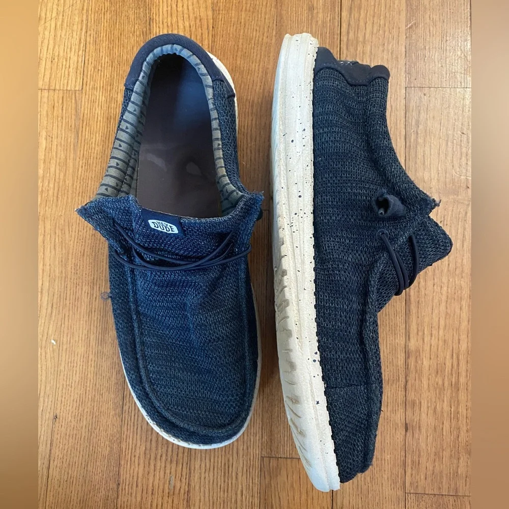 GUC Hey Dude Wally Stretch Sox Men's 13 Navy Slip-On Boat shoes Summer Beach
